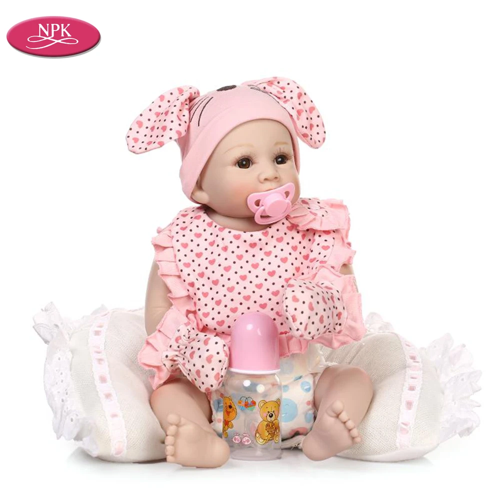 

NPK Lifelike Girls Reborn Doll Baby Full Silicone Realistic Babies Girl Kids Best Playmate Bath Toys Newborn Dolls Children Gift