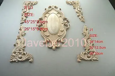 B1 3 26x15x0 8 см деревянные резные круглые Onlay аппликация Неокрашенная рамка дверь