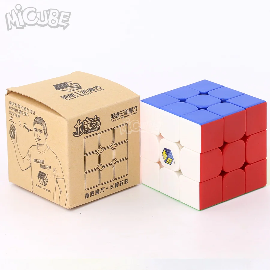 Yuxin Little Magic 3x3x3 магические кубики 3x3 скоростной кубик черный/Stickerless Puzzle Cubo Magico 3*3 игрушки для детей 3x3 Zhisheng - Цвет: BrightStickerless