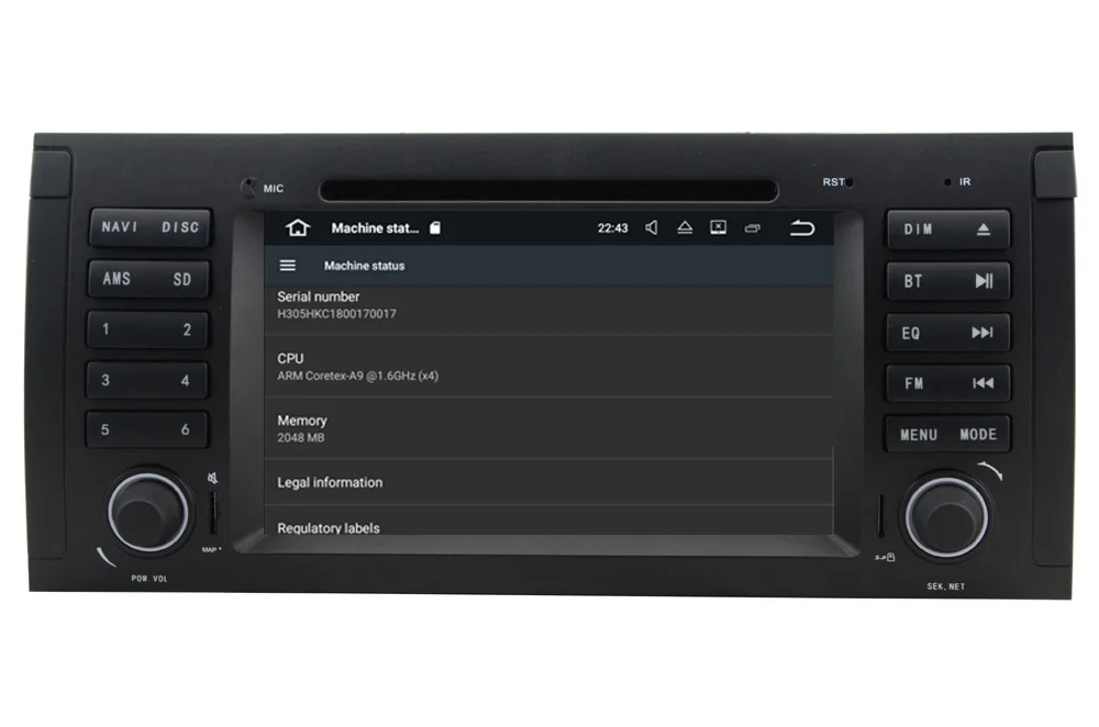 Clearance In Stock Quad Core 1024x600 HD Capacitive Touch Screen Car DVD for BMW E39 Android 7.1 E53  Wifi 3G Bluetooth Radio Canbus 19