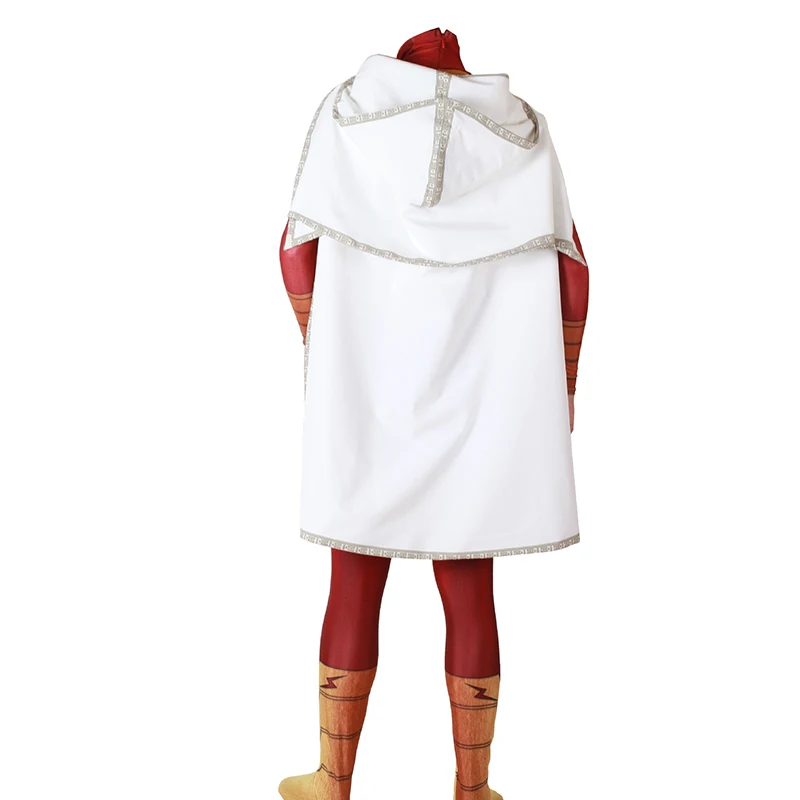 Унисекс Взрослые дети супергерой Shazam костюм зентай для косплея боди Billy Batson комбинезоны Хэллоуин цельный обтягивающий костюм