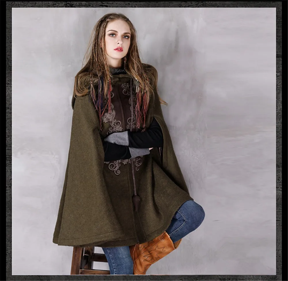 Vintage Hooded Coat Women 2016 Wool Viscose Cloak Floral Embroidery Thicken Warm Winter Coat Casaco Feminin  Personal Tailor (9)