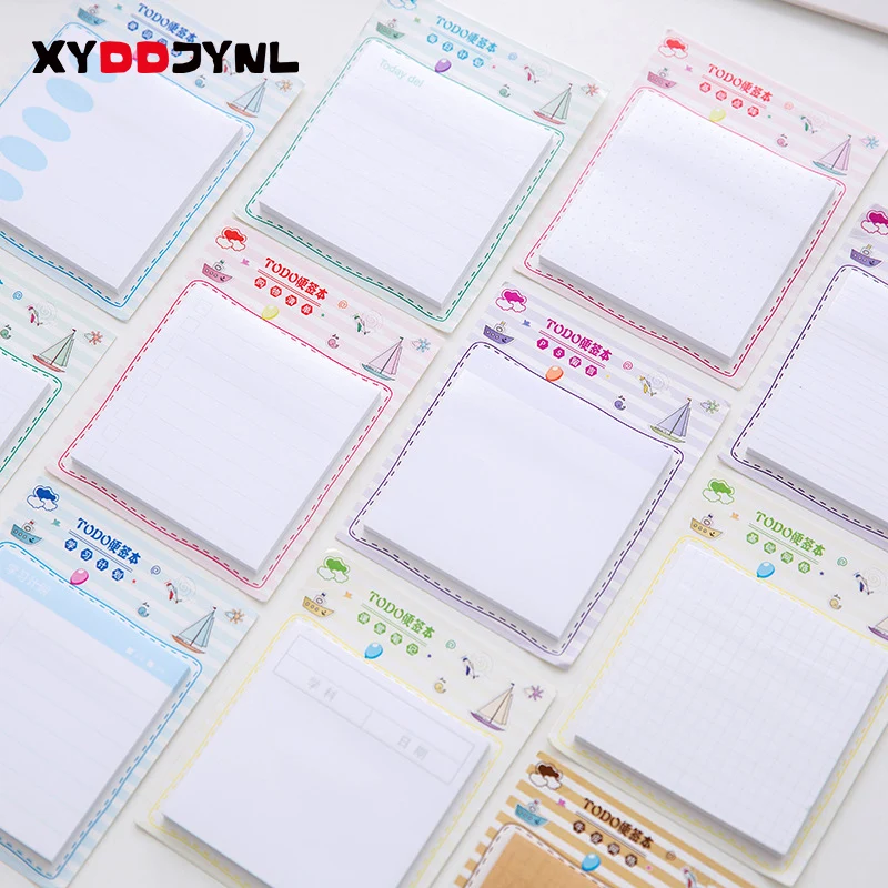 

2pcs Korean Stationery Cute Self-Adhesive Memo Pad Sticky Notes Memo Notebook Notas Adhesivas School Office Supplies