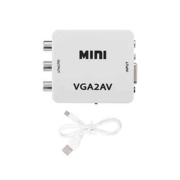 

New 3.5mm VGA to AV Adapter Mini VGA to AV Converter ABS Shell Video Converter for TV/Computer