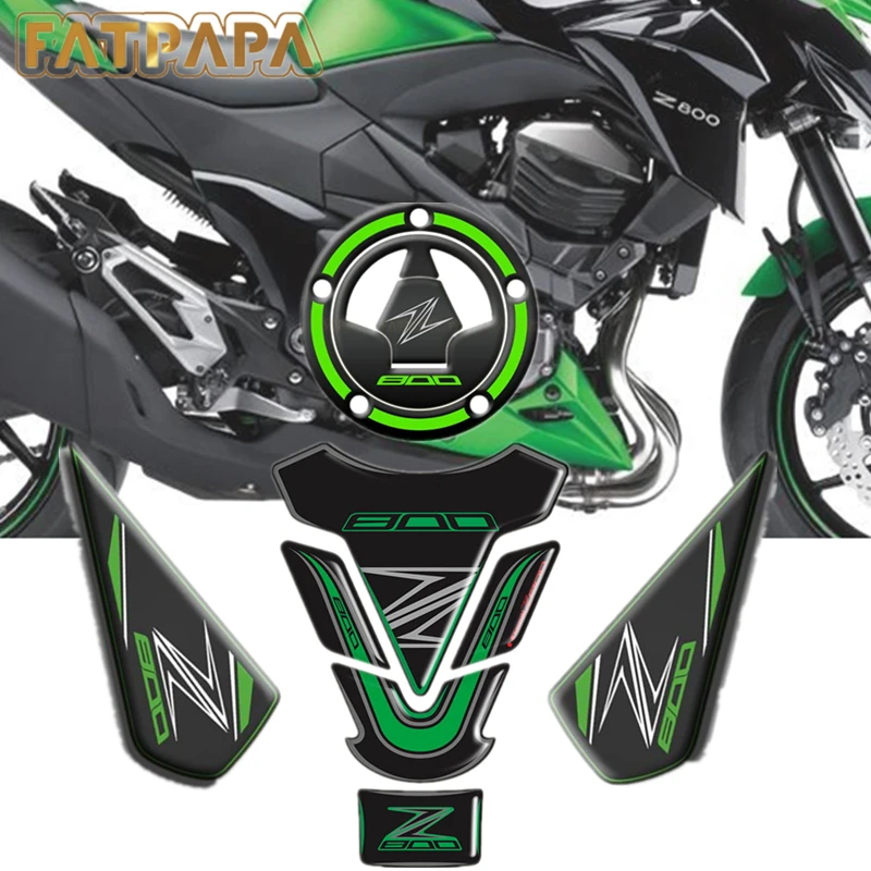 

FOR KAWASAKI Z800 Motorcycle Parts Fuel Tank Cap Slip Guard 3D Decorative Sticker Decal
