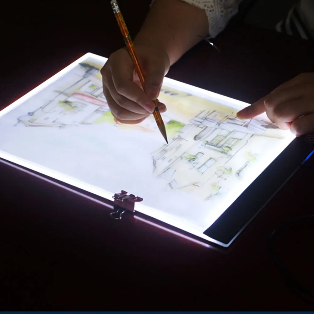 Ultrathin USB Charge A4 LED Dimmable Painting Panel Lamp Comic Sketch Write Draw Lighting Board Lig