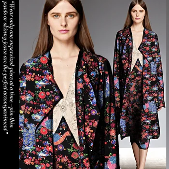 

Early spring recommends linen quality fashion suit jacket wind coat fabric fashion multi flower jacquard peacock fabric