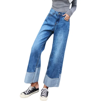 Porter Sac noir Omg Des bleu Femmes Jeans Beige Pantalon Kelly Droit 7qWq05Tza