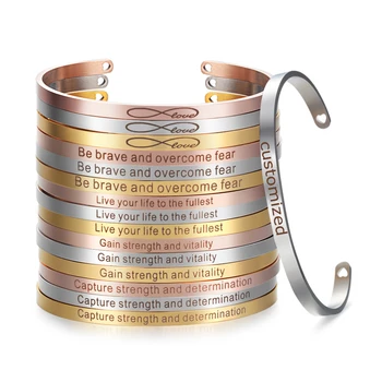

Blank Cuff Bangle Stainless Steel Bracelets Bangles for Women Width 4mm Name Engraved Bracelet Festival Gift