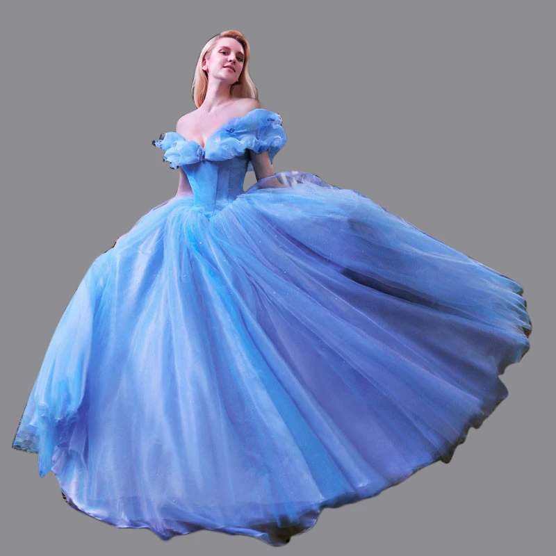 white cinderella prom dress