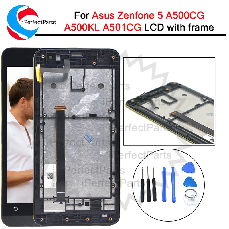 Для ASUS Zenfone 5 LCD сенсорный экран с рамкой дигитайзер ЖК для дисплей A501CG A500CG A500KL