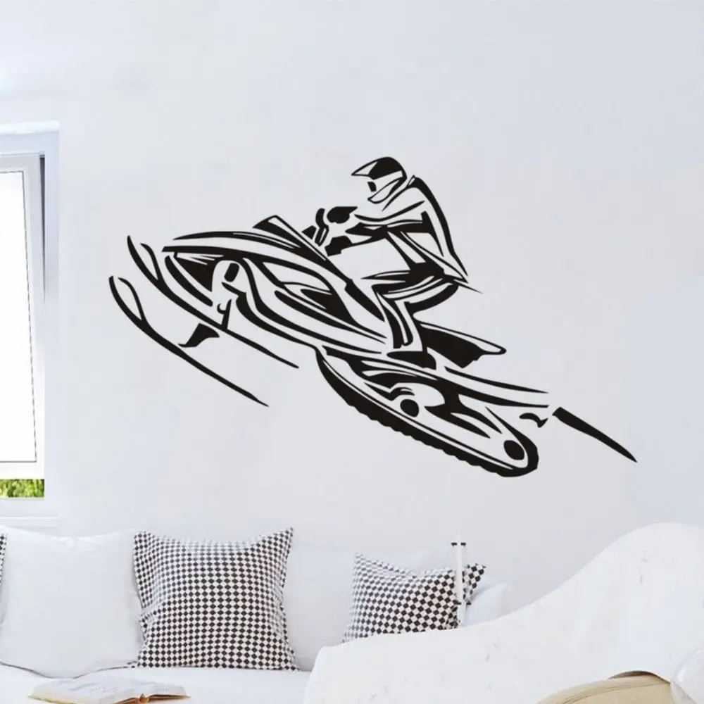 Sled Car Driver Silhouette Wall Stickers Home Decor Living Room Vinyl