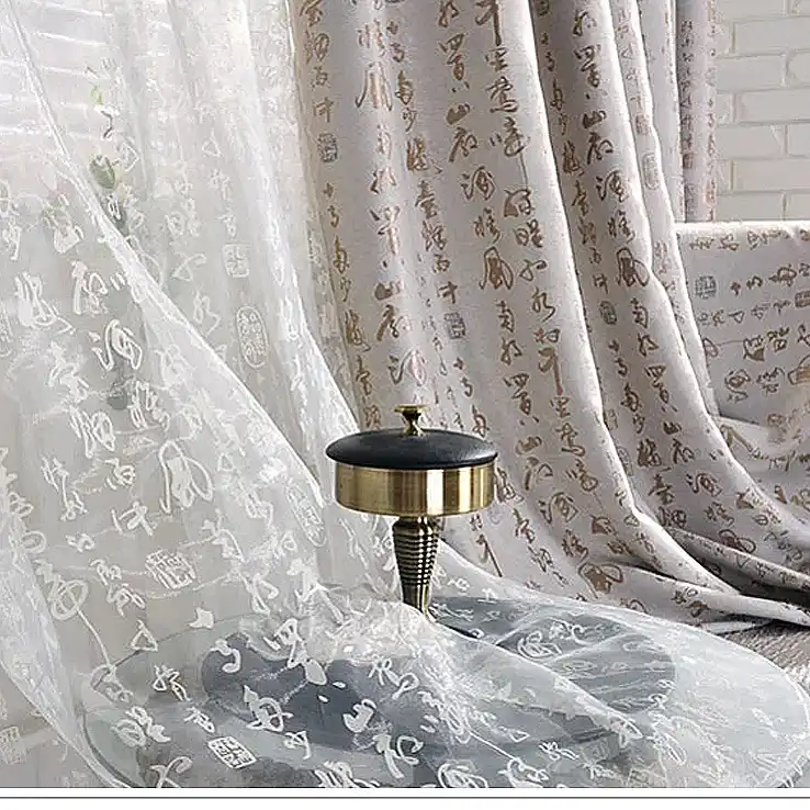 Traditional Chinese Calligraphy Blackout Curtains Chinese