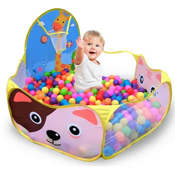 

120*120cm Foldable Cute Kids Game Play Toys Tent Ocean Ball Pool With Basket Kids Outdoor House Play Hut Pool Balls Toys Pit