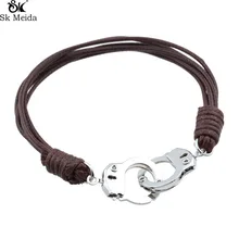 Наручники Браслеты для Для мужчин Талисманы кожаный браслет пара браслет Father's Day Подарки личность Дизайн e-66