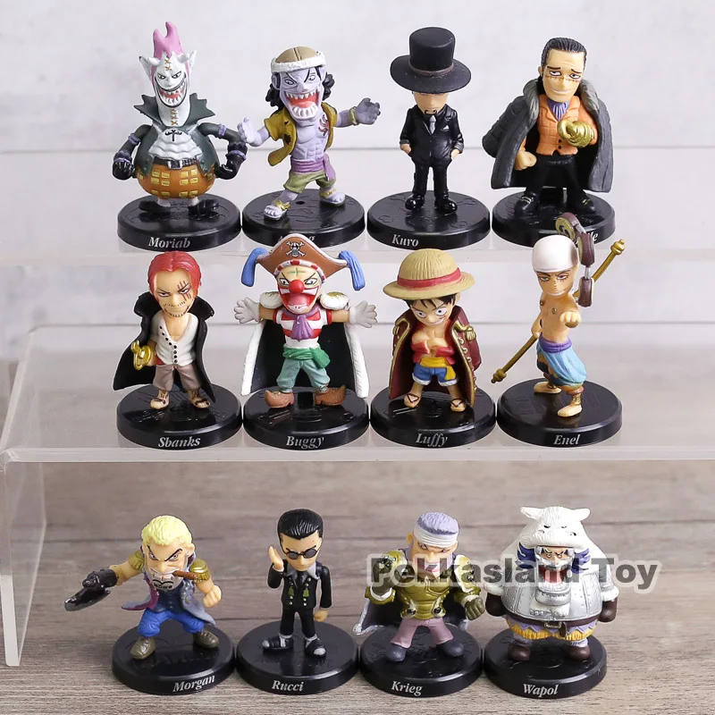 12 PCS One Piece Luffy Sabo Shanks Lucci Anime Action Figure Figurine Gift Toys