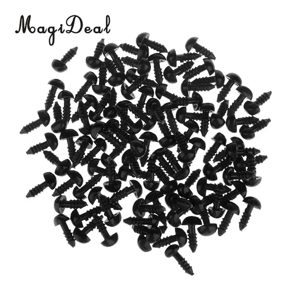 MagiDeal High Quality 100Pcs Plastic DIY Craft Animal Triangle Nose for Bear Dog Animal Toy Puppets Doll Black 7x9mm