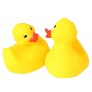 

Set of 2 4.7"/11 Yellow Couple Ducks Toys Rubber Bath Toy Pure Natural Cute Rubber Ducky for Baby Kinder Toys (A38111)