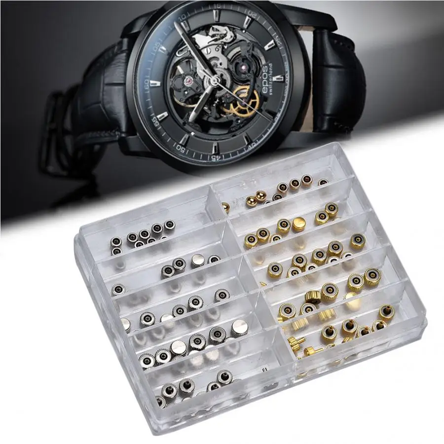 Watch Crown Part Replacement Assorted Gold &amp Silver Stainless Steel Accessory Repair Tool Kit For Professional Watchmaker | Наручные