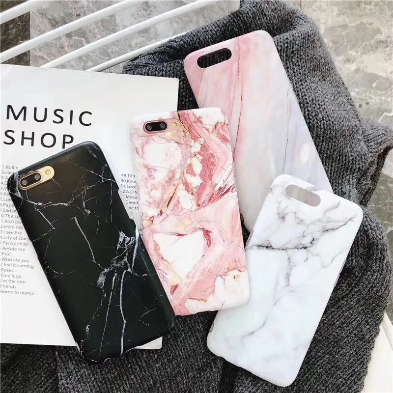 

Marble Phone Case Cover For iPhone 7 6 6S 8 Plus Xs Fashion Soft TPU Back Shell