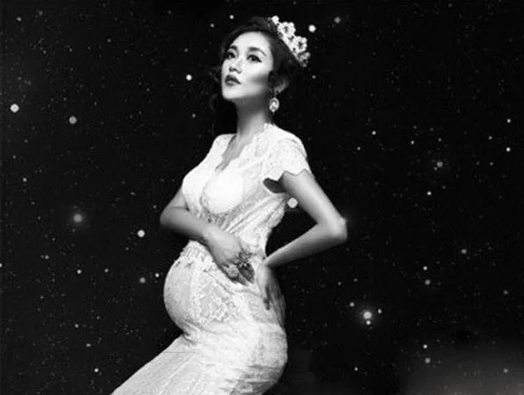 Matenity платье макси фотосессия королевская фотография беременной женщины королева кружевное платье для беременных фотография Реквизит кружевные платья Y663