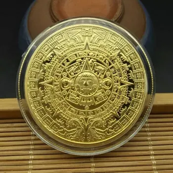 Maya pamiątkowe monety piramidy monety amerykańskie monety meksyk Aztec złoto i srebro zagraniczne monety niewalutowe tanie i dobre opinie CN (pochodzenie) Metal Religijne 2000-Present Galwanicznie Piramida