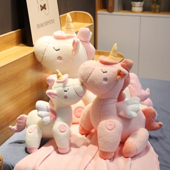 

45/60/80cm Kawaii plush cartoon unicorn animal dolls children love holiday gift quality limbs movable plush doll