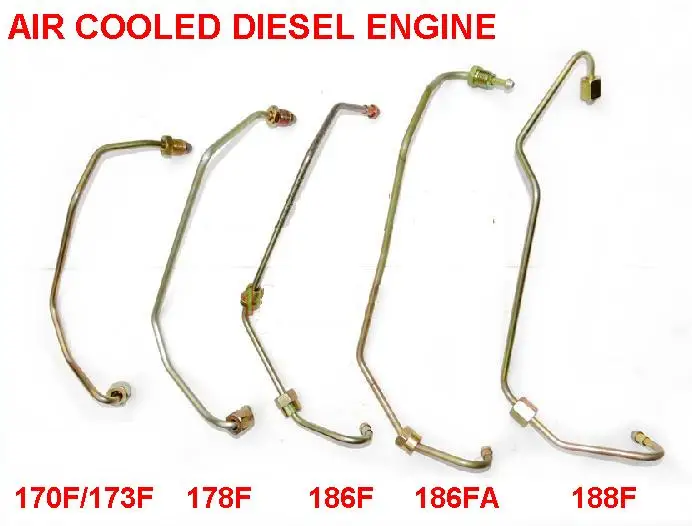 Ücretsiz kargo 170F 173F 178F 186F 188F 192F Yakıt enjeksiyon borusu dizel motor hava soğutmalı yüksek basınçlı boru yüksek basınçlı yakıt