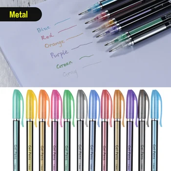 

48 Colors Gel Pens Includes Glitter/ Neon/ Gouache/ Metal Pens Marking Highlighting Drawing for Students Coloring Books