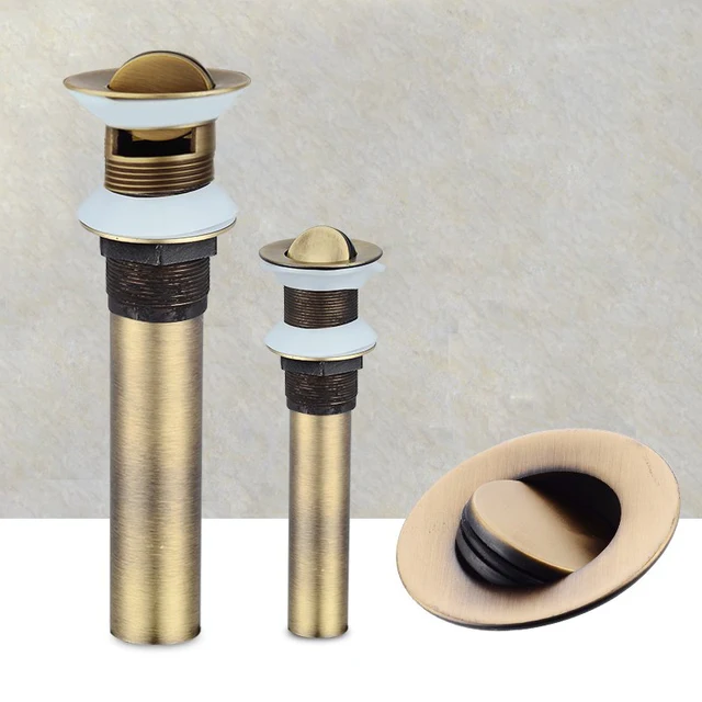 Online Antique Bronze Bathroom Basin Sink Press Pop Up Drain Antique Bronze Bathroom Basin Sink Press Pop Up Drain Stopper Waste Embly Water Overflow Or Non