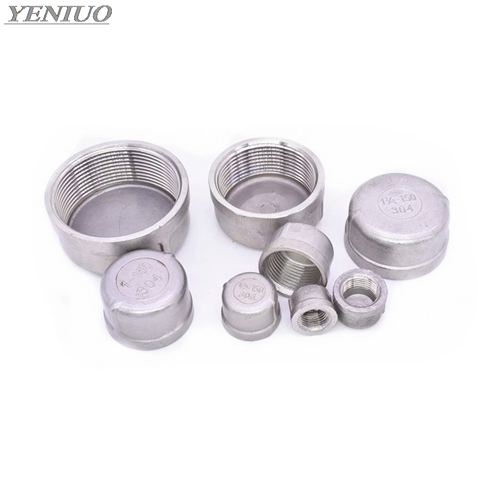 

304 stainless steel inner silk tube cap/head/tube plug pipe fittings 1/8" 1/4" 3/8" 1/2" 3/4" 1" 1-1/4" 1-1/2" Female Thread