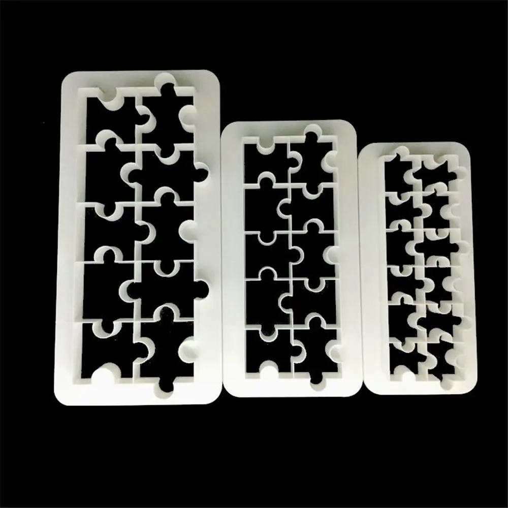 

3 pcs Geometry Puzzle Shaped Biscuit cookie cutter cake mold Dessert Fondant cake decorating tools Baking Moulds