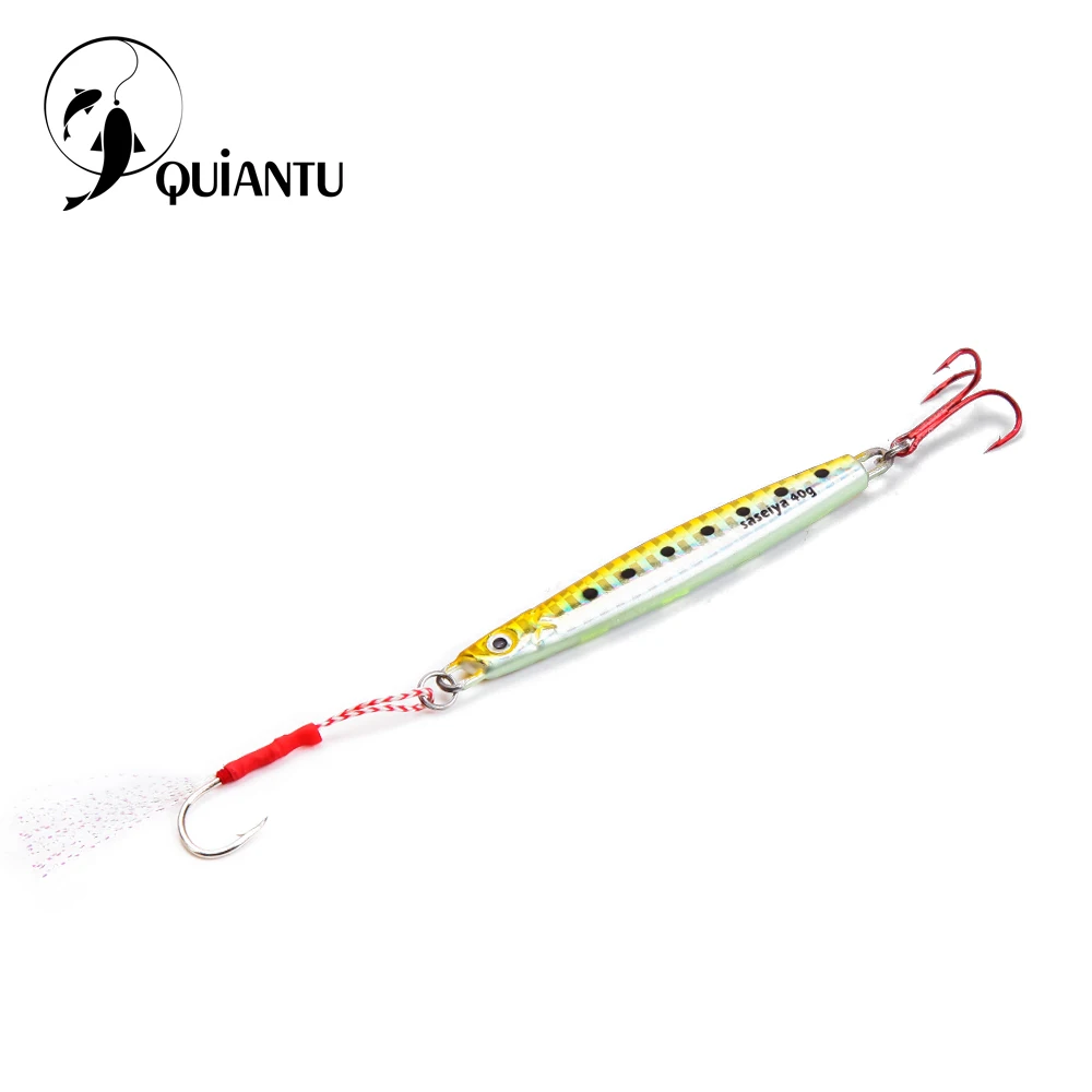 QUIANTU 5 шт./лот 25g/40 г/60 г/80 г джиг приманки для рыбалки на блесну крючковый лов блесны