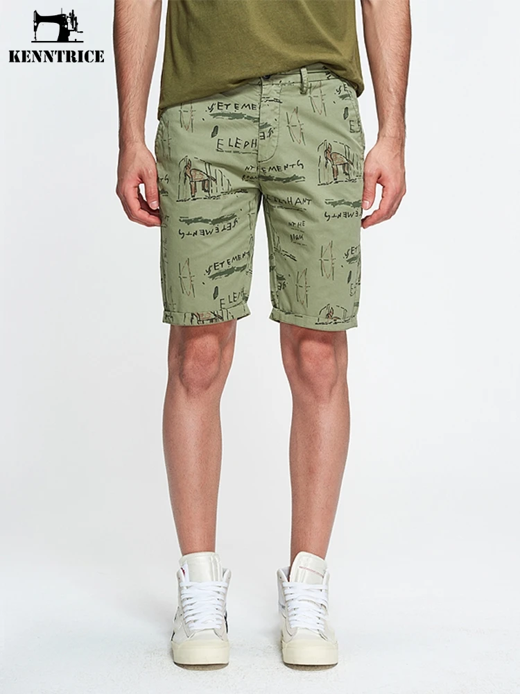 KENNTRICE Брендовые мужские летние прямые шорты бермуды в повседневном стиле мужские повседневные пляжные шорты с принтом мужские тренировочные брюки