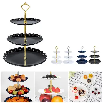 

European Three-layer Fruit Plate Cake Stand Dessert Vegetable Storage Rack For Wedding Party Birthday Cupcake Fruit Plate Stand
