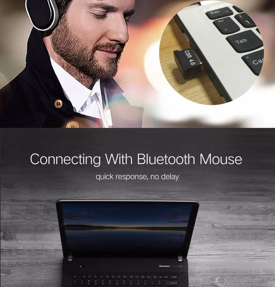 Bluetooth адаптер USB ключ для компьютера ПК беспроводная мышь, Bluetooth, динамик CSR 4,0 Музыкальный USB приемник USB Bluetooth адаптер