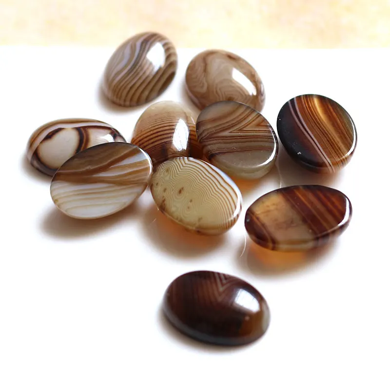 

Selectable Size 5PCS/lot Oval Brown Banded Agates CAB cabochon Beads For Jewellery Making Beads Ring Pendant DIY Beads Trinket