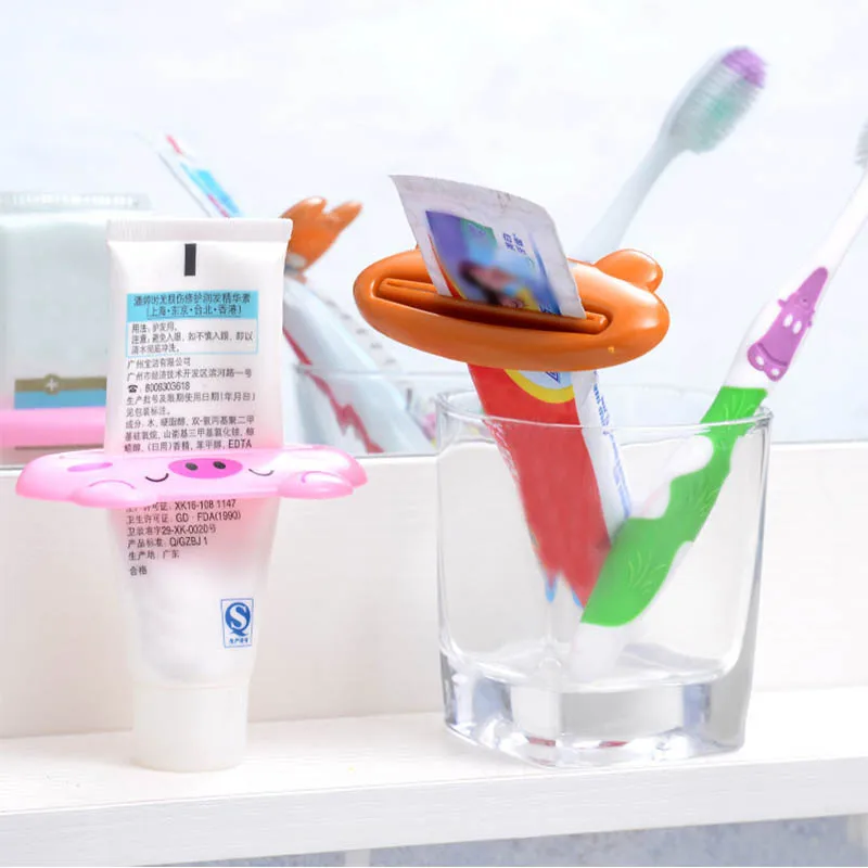 Зубная паста дозатор крема соковыжималка мультфильм аппарат для установки заклепок паста милые животные пластиковые выдавливатель для зубной пасты зажим 2 шт