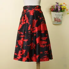 New Arrival High Waist Skirt Women Fashion Summer Style Jupe Printed Mid Calf Skirts for Girls