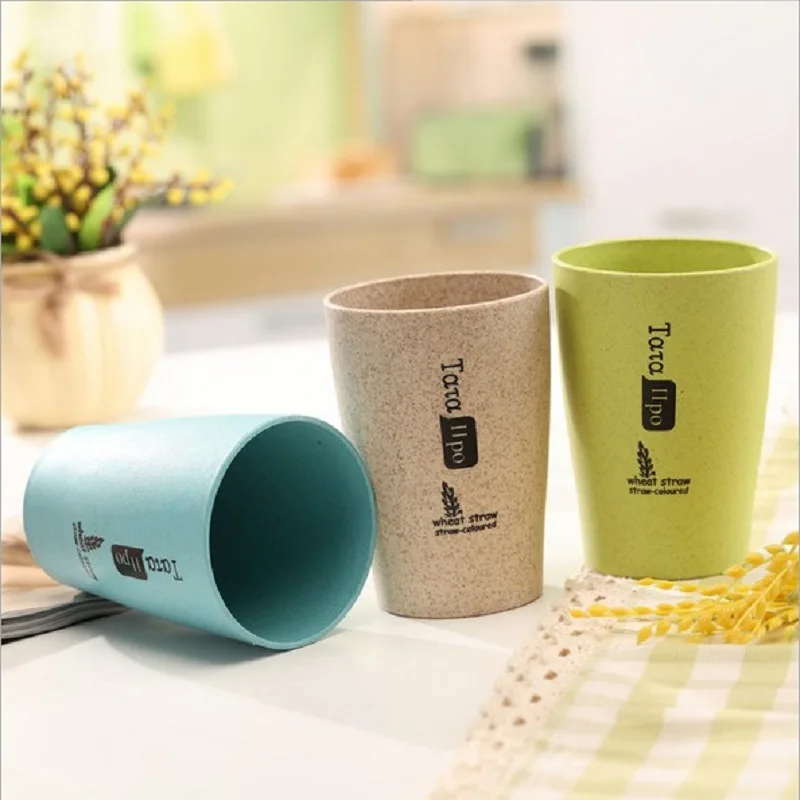 

Solid Color Wheat straw material Mugs Round Cup Mug Tea Milk Cups Home Office School Gift Mug Drinkware Drinking Mug