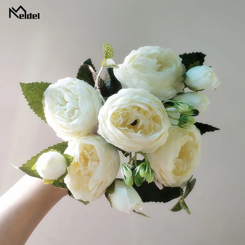 artificial flowers silk peonies bouquet  6