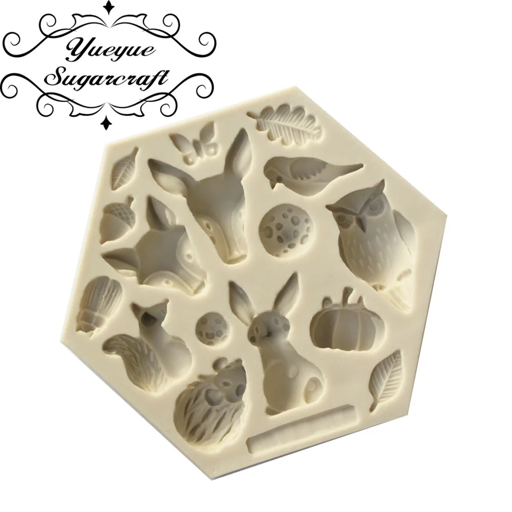 Yueyue Sugarcraft силиконовая формочка в виде животного помадная форма инструменты для