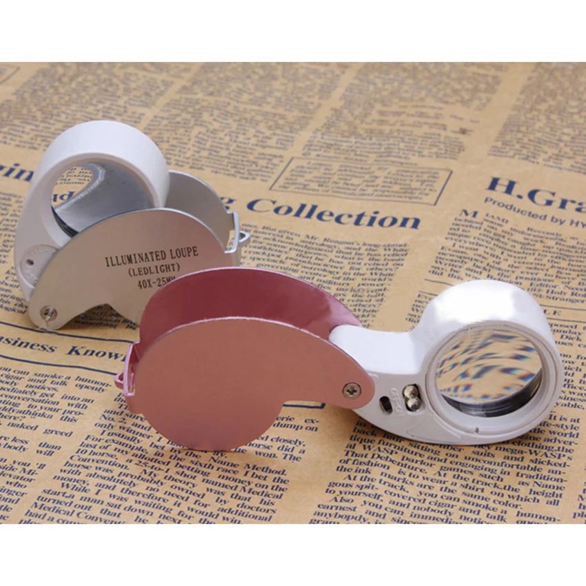 

Portable Folding Magnifier Loupe 40X-25MM Magnifier Magnifying Glass Jewelry Coins Stamps Antiques Handheld Len