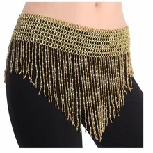 Женский костюм для танца живота, хип-юбка, шарф, пояс на талию, танцевальная одежда для взрослых, цепочка на талию, Золотой/Серебряный