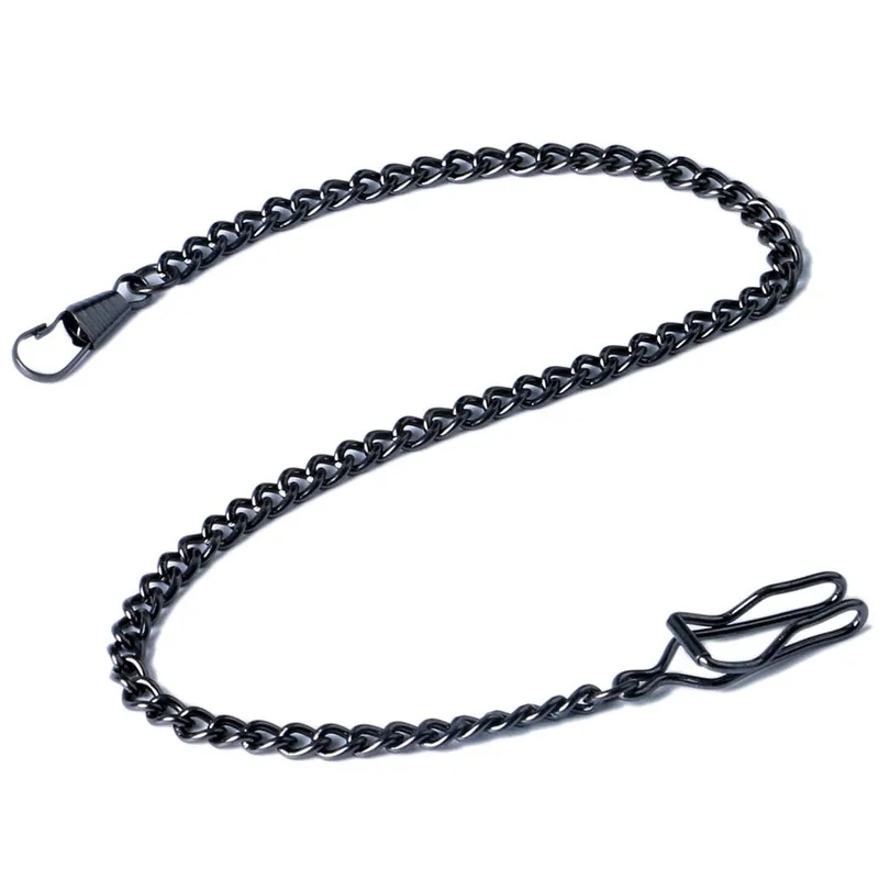 

Black / Silver / Bronze / Golden Thick Short Pocket Watch Chain Alloy Fob Pendant Man Watches Gifts Set