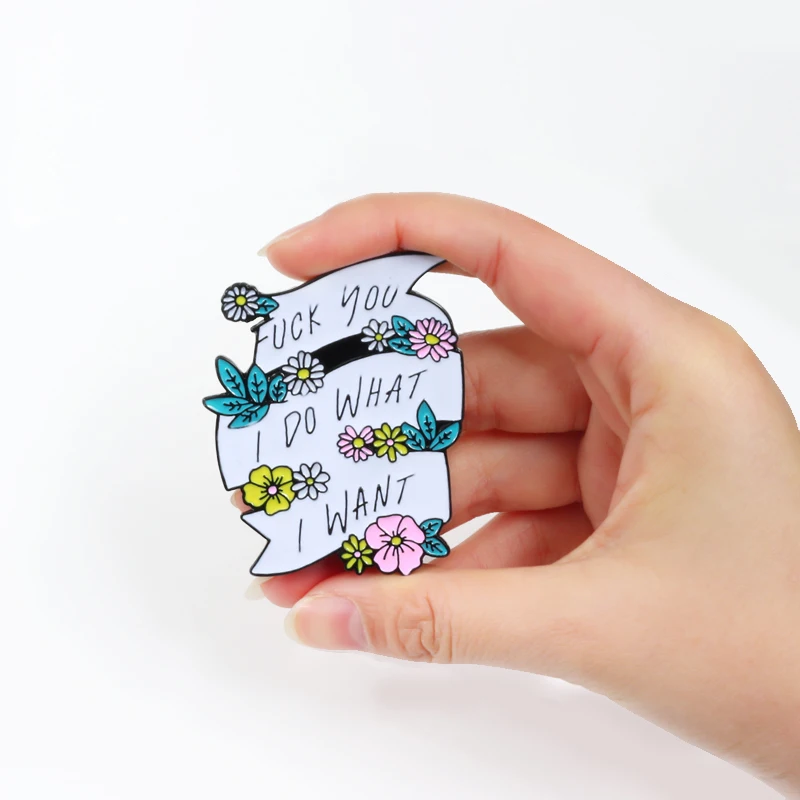 

Personality women brooches I DO WHAT I WANT Enamel pin Brooch Quote Pattern button badge sweater denim skirt party jewelry gift