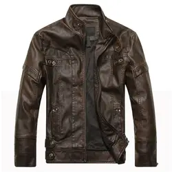Зимняя куртка Мужские кожаные куртки мотоциклетная куртка из ПУ мужские осенние повседневные кожаные облегающие пальто мужские s Куртки