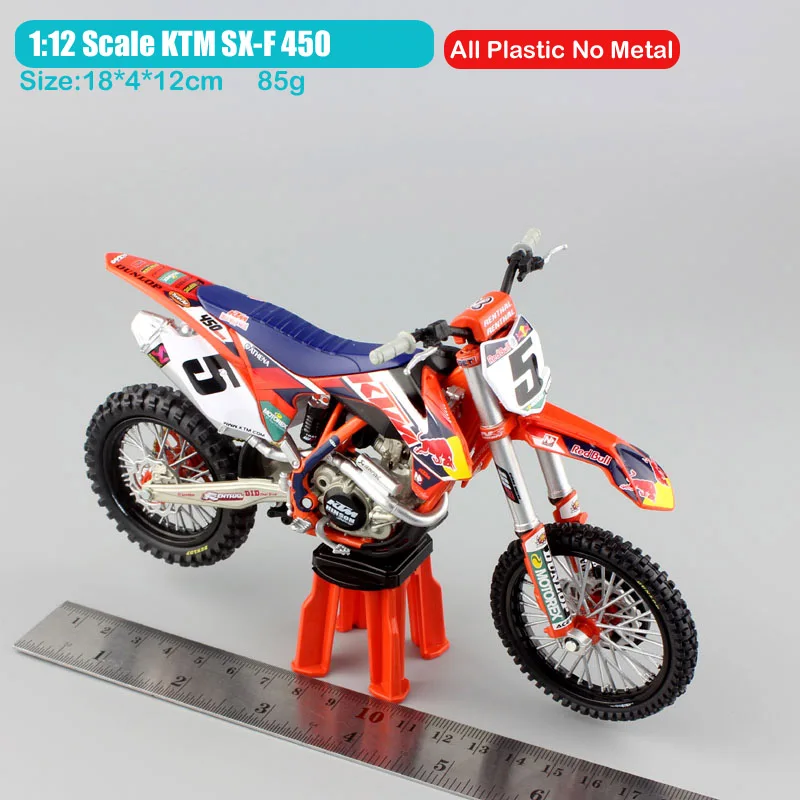 1/12 масштаб automaxx Дети № 5 Ryan Dungey SUPERMOTO KTM SXF450 Мотокросс Мотоцикл литье под давлением металлическая модель гоночной машины dirt bike автомобиль игрушки - Цвет: SXF450No5 blue