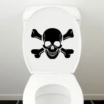 

Pirate Skull Bones Fashion Bathroom Wall Decals Toilet Stickers Decor Vinyl 6WS0230