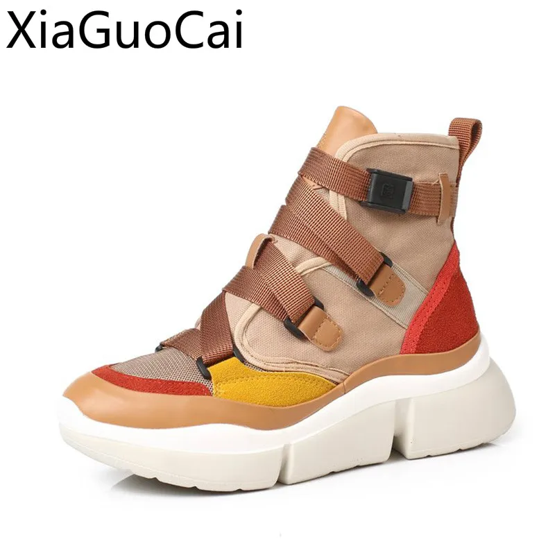 

Summer New Platform Women Casual Canvas Boots Wild Breathable Canvas Shoes Women's Lace Up Breathable Boots